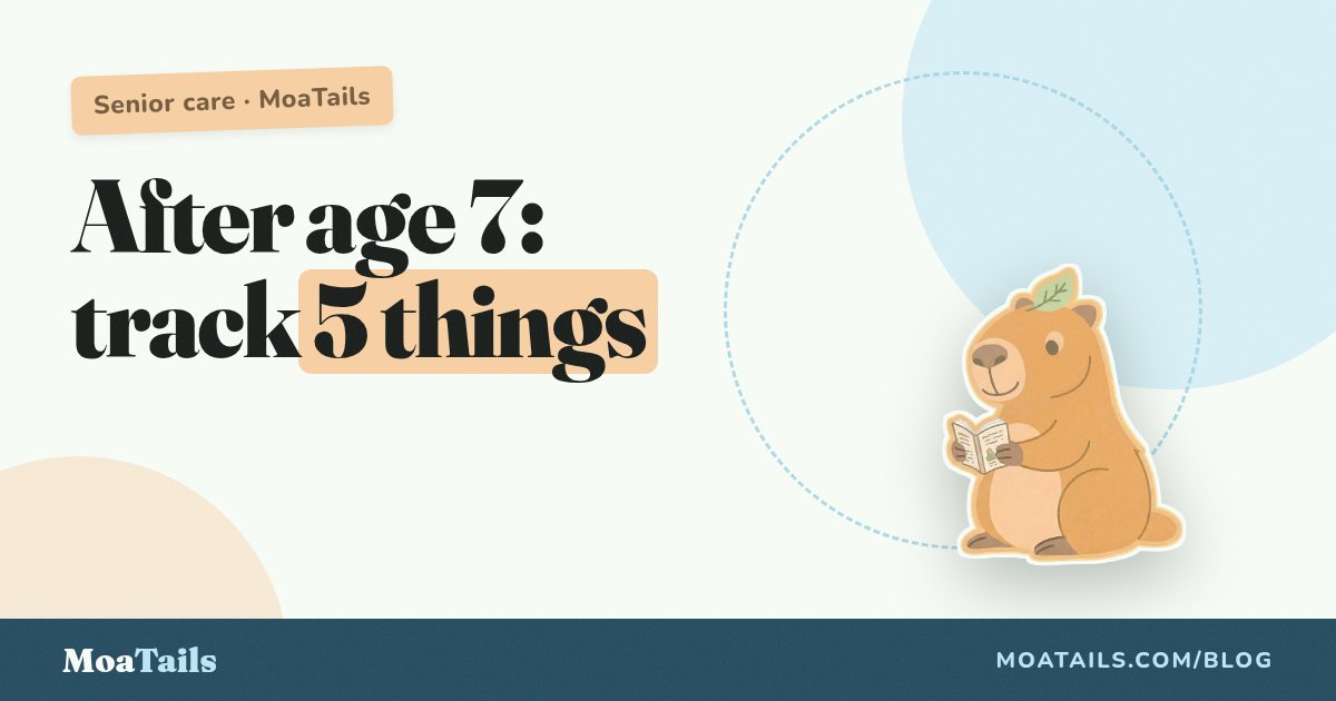 Senior Pet Care: Five Small Things to Track Monthly After Age Seven